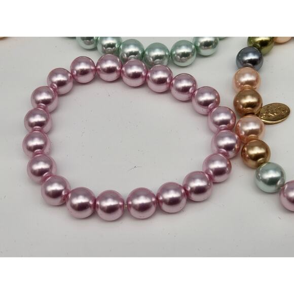 KJL Kenneth Jay Lane faux Pearl Bracelets Multi Color Set of 10 - Picture 10 of 16